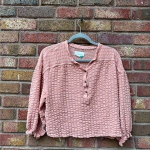 Anthropologie Pink Relaxed Blouse
